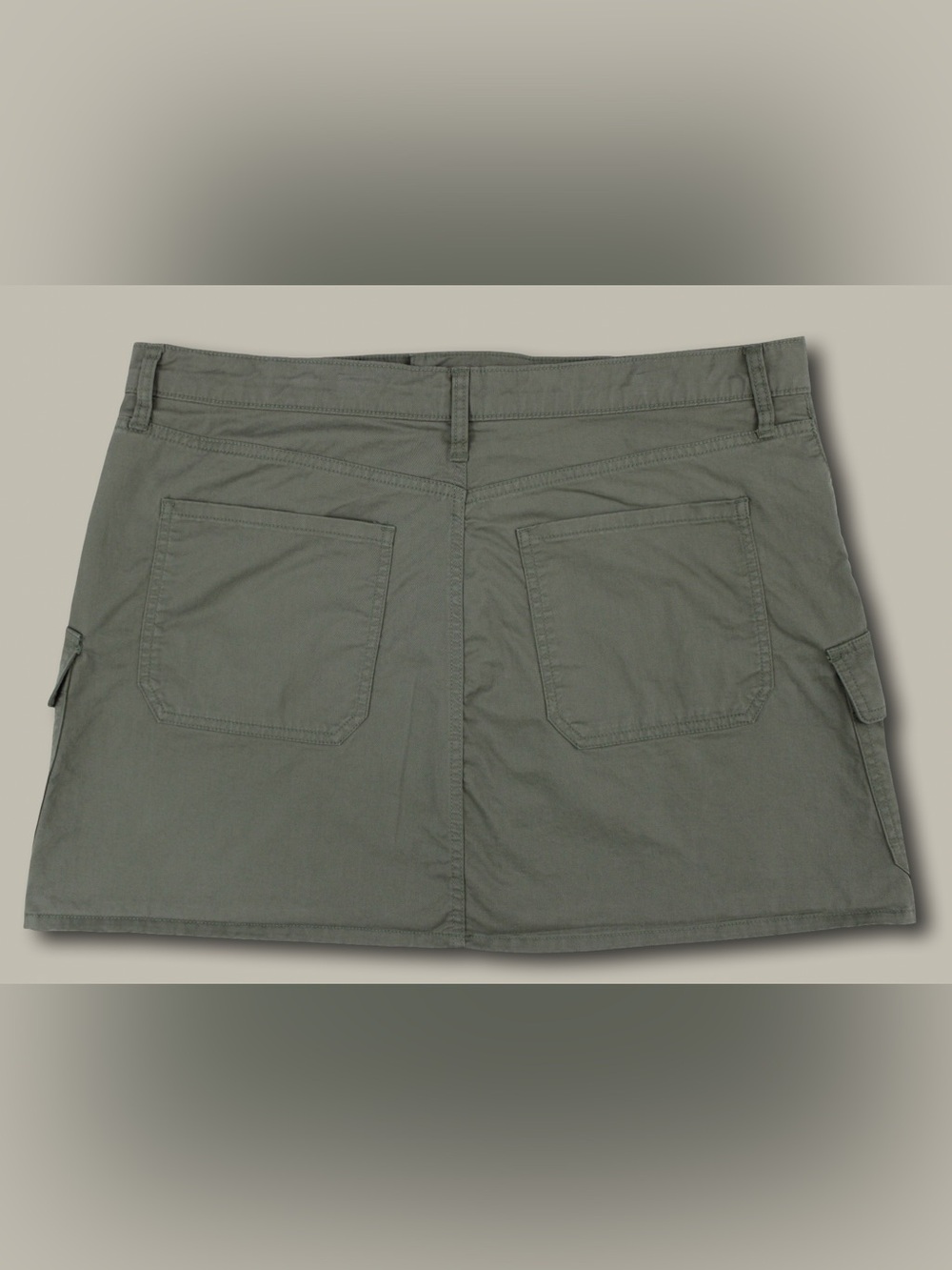 Gap Olive Green High Rise Utility Cargo Mini Skirt Size 16 Twill Streetwear - Picture 2 of 6